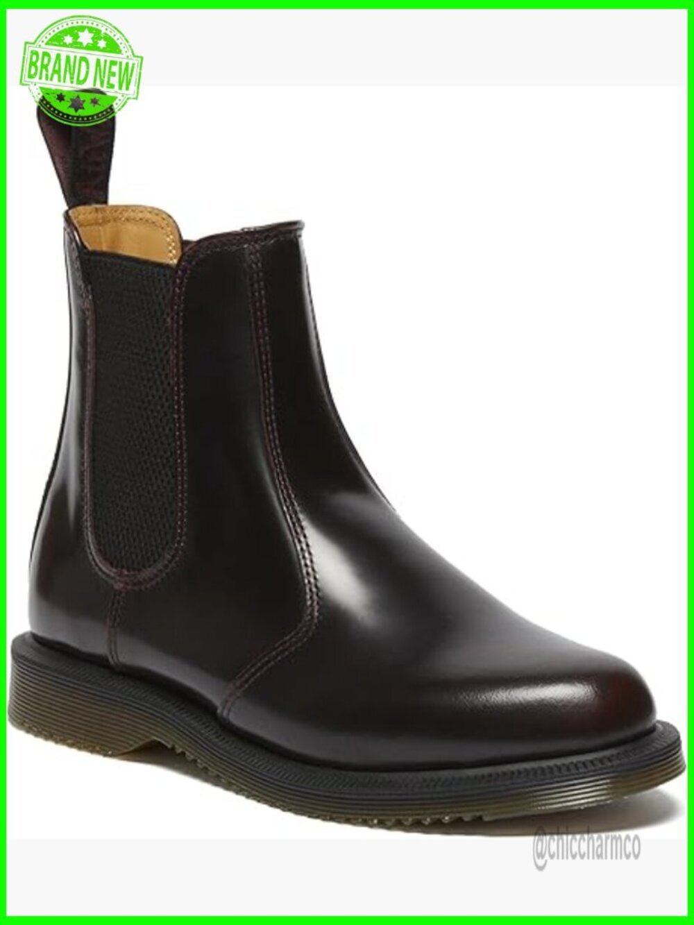 High-Shine Leather Chelsea Boots with Air-Cushioned Sole